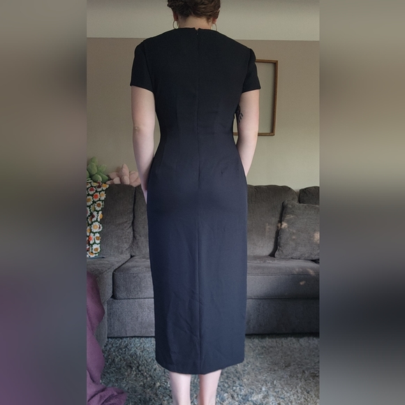 Black Vintage Liz Claiborne Slit Dress - Picture 2 of 5